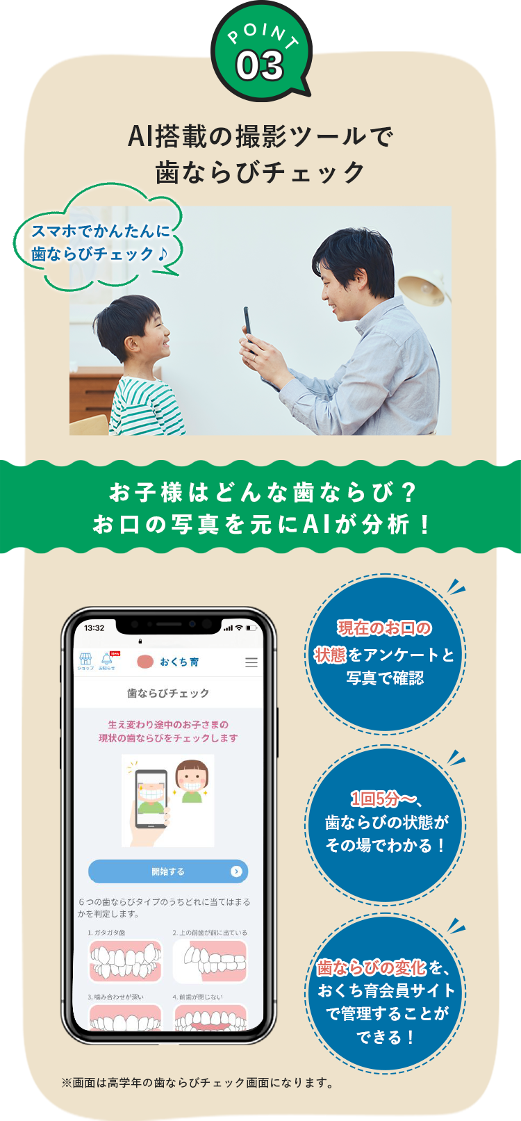 AI搭載の撮影ツールで歯ならびチェック