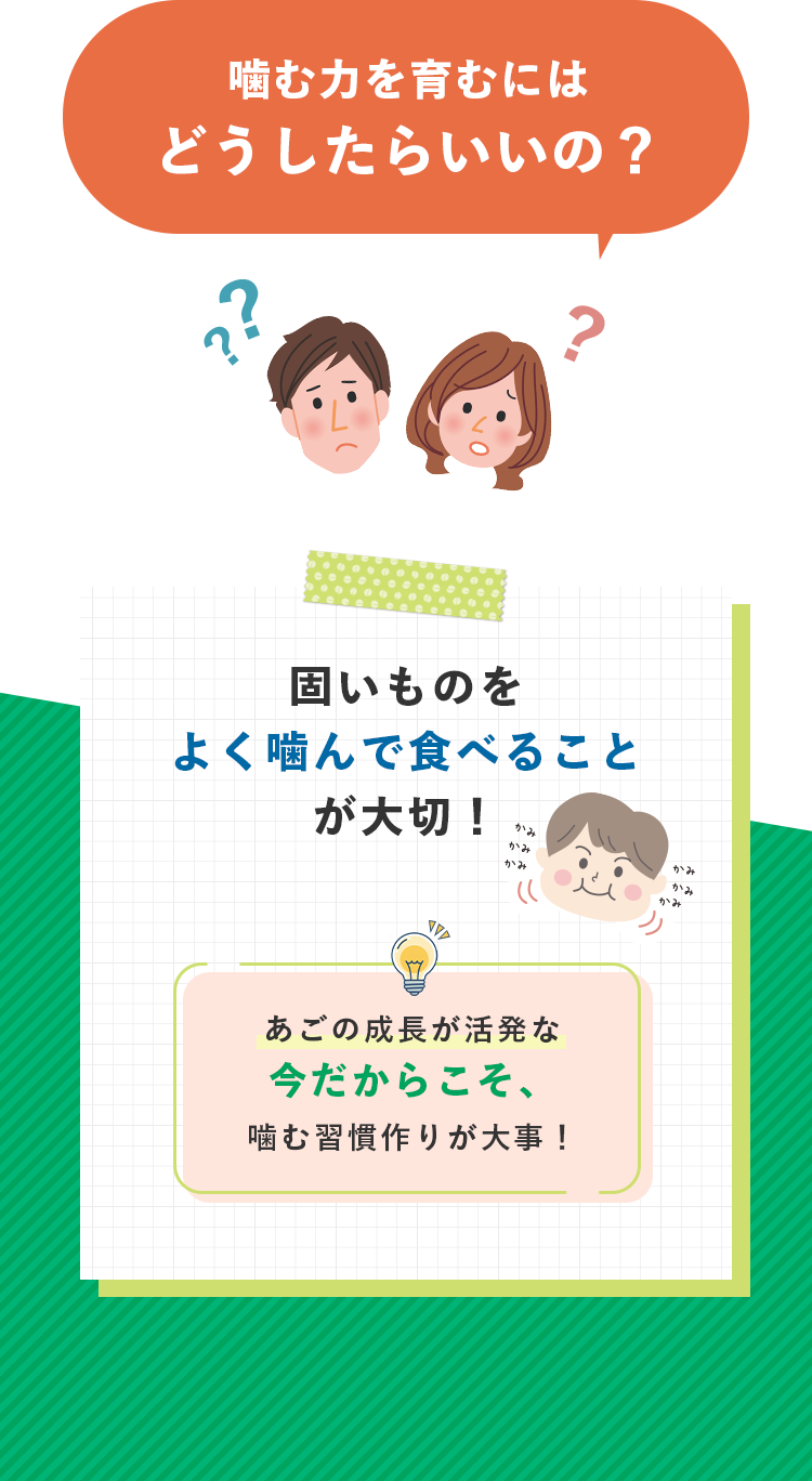 噛む力を育むにはどうしたらいいの？